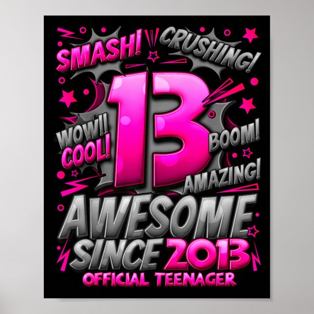 Poster Teenager 13 Year Old Boys 13th Birthday Boy  (Frente)