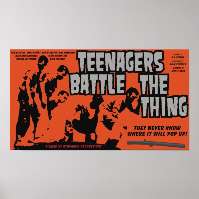 Poster Teenagers Battle The Thing Movie (Frente)