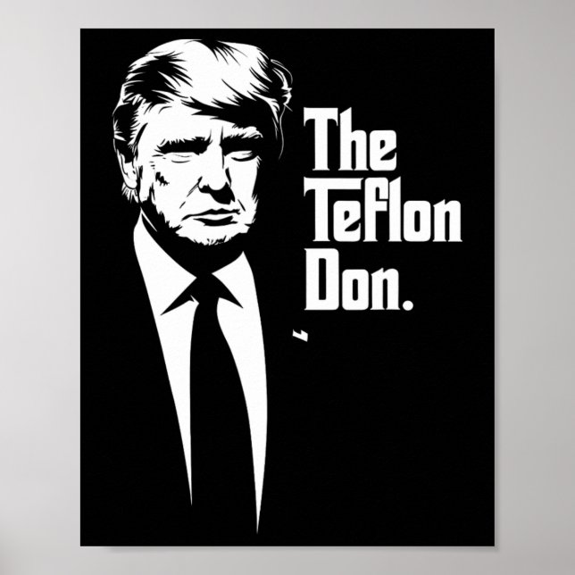 Poster Teflon Don Trump Arte Icônica Monocromática (Frente)