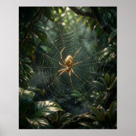 Poster Teia de Aranha de Seda Dourada