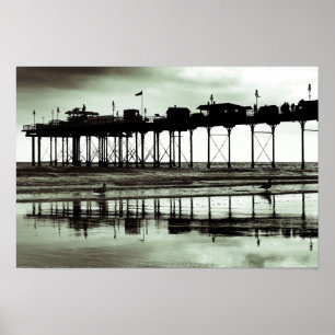 Poster Teignmouth Pier And Beach Devon Reino Unido