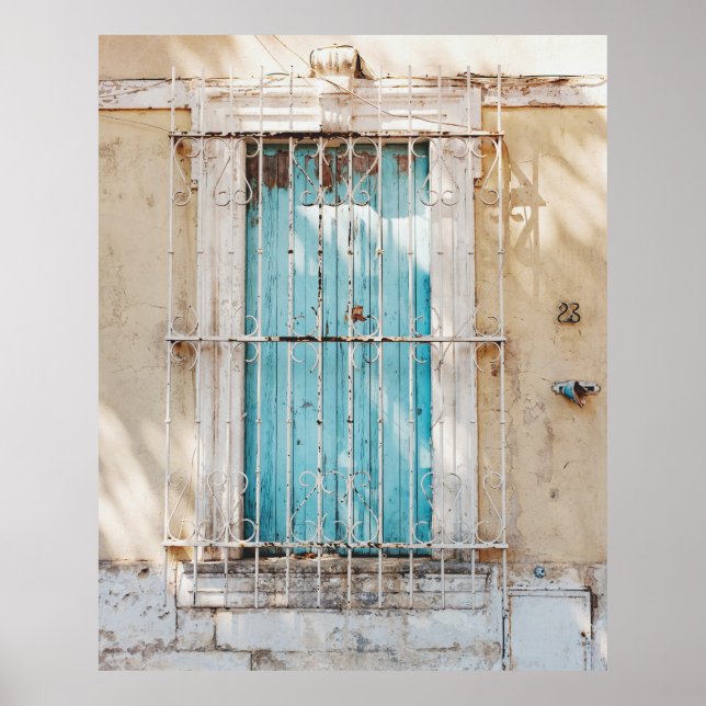 Poster Tela branca da janela do aço (Frente)