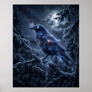Poster Tela Corvo Sombra Geada da Meia-Noite