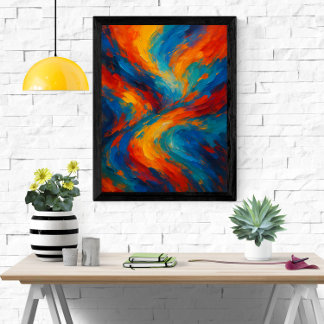 Poster Tela de espiral Abstrato a cores vibrante moderna