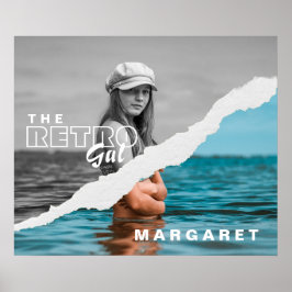 Poster Tela de Fotografia do Retrato Na moda preto e bran