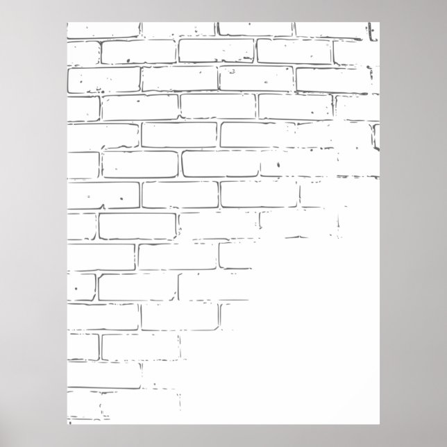 Poster Tela de fundo da parede do Tijolo (Frente)