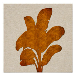 Pôster Tela impressa de colagem da planta de cobre linen