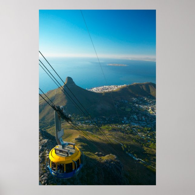 Pôster Teleférico da Montanha da Mesa, Cidade do Cabo (Frente)