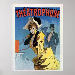 Pôster Telefone do teatro de Théâtrophone do anúncio d