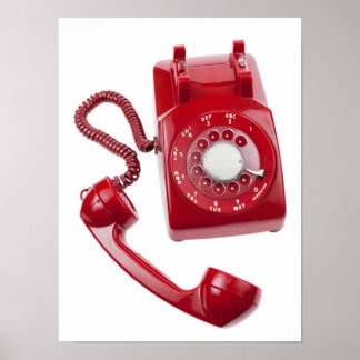 Poster Telefone Rotativo Vermelho