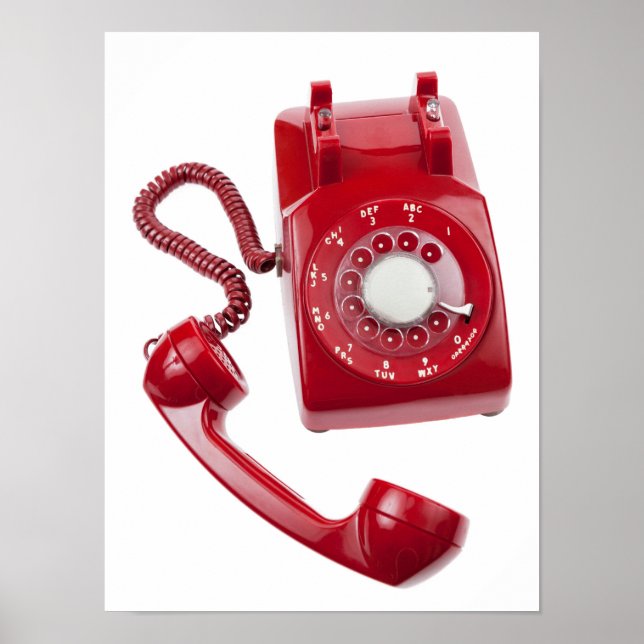 Poster Telefone Rotativo Vermelho (Frente)