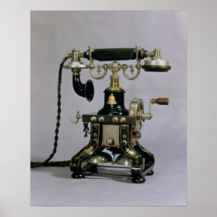 Pôster Telefone, serviço telefónico nacional, EUA, 1890