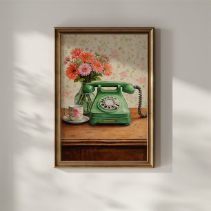 Poster Telefone Verde Antigo