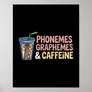 Poster Telefones Gráficos E Cafeína Engraçados Lendo Nova