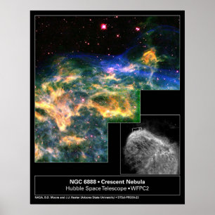 Pôster Telescópio crescente de Hubble da nebulosa 6888