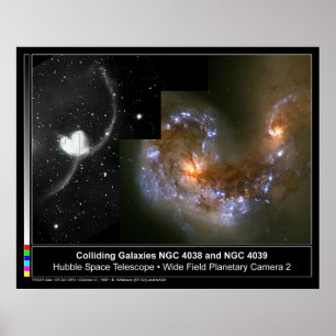 Pôster Telescópio de colisão de Hubble das galáxias