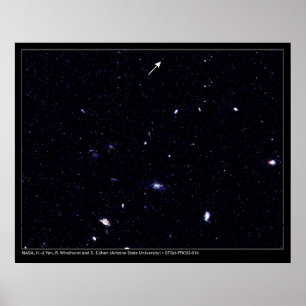 Pôster Telescópio distante de Hubble das galáxias