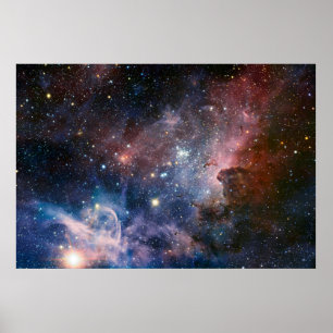 Poster Telescópio do Hubble da Nebulosa Vermelha e Azul