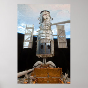 Pôster Telescópio espacial & Atlantis de Hubble