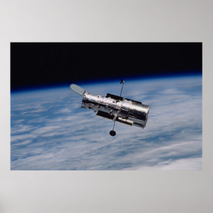 Poster Telescópio espacial Hubble e Terra