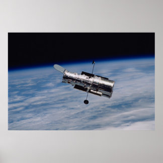 Poster Telescópio espacial Hubble e Terra