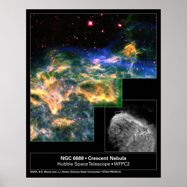 Pôster Telescópio Hubble Crescent Nebula 688 (Frente)