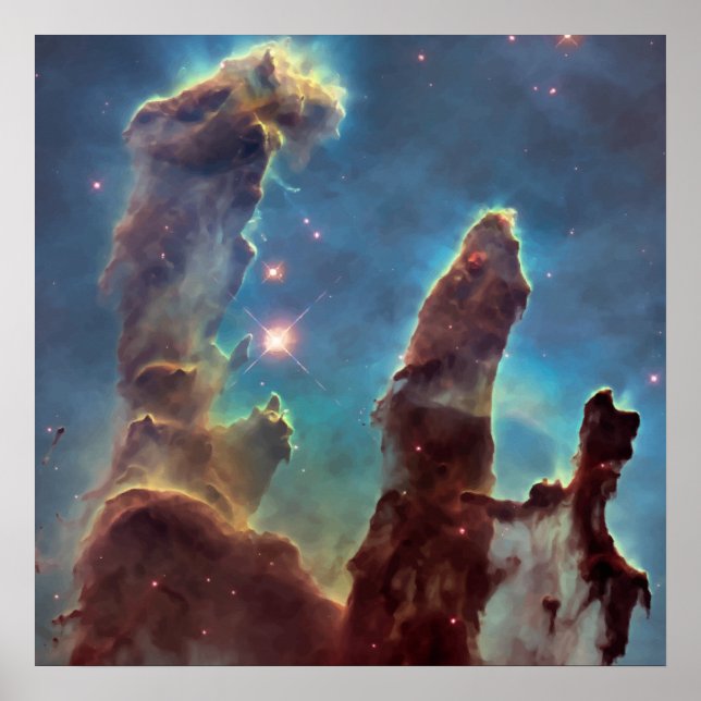 Poster Telescópio Hubble da NASA Foto Pilares da Criação (Frente)