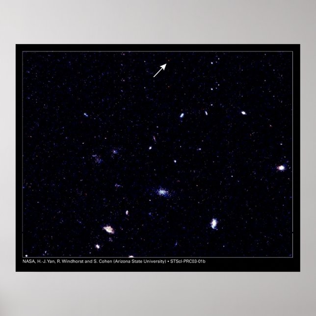 Pôster Telescópio Hubble de Galáxias Distantes (Frente)