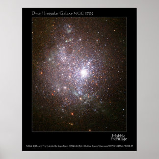 Pôster Telescópio Hubble Dwarf Galaxy NGC 1705