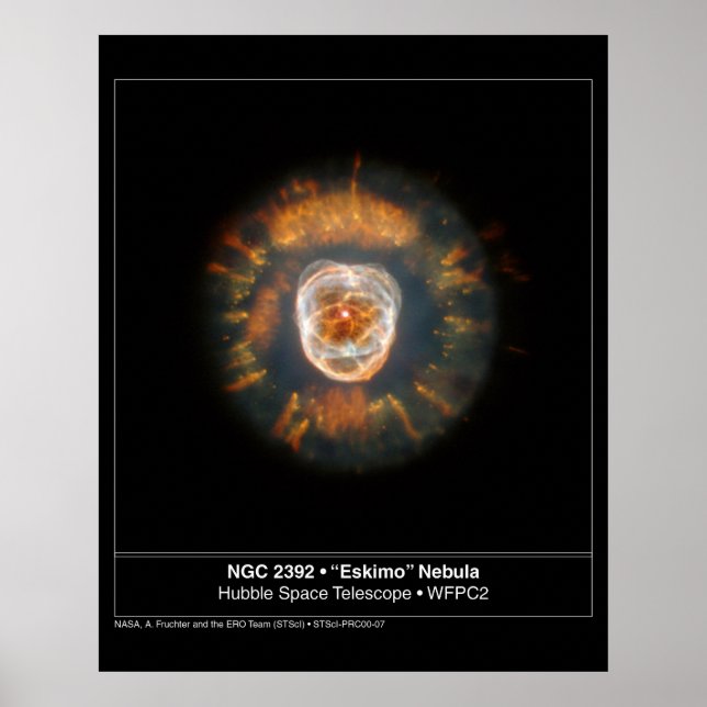Poster Telescópio Hubble Eskimo Nebula 2392 (Frente)