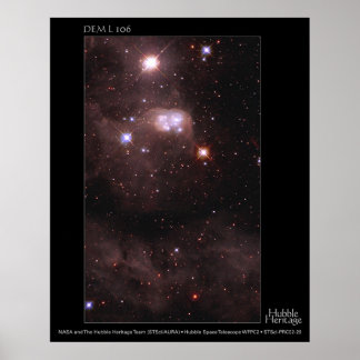 Pôster Telescópio Hubble L 106 da Nuvem Magelânica