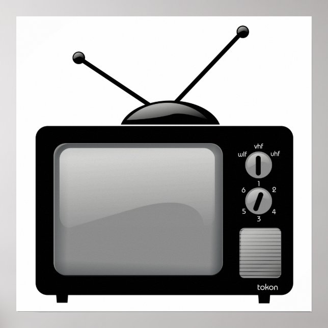 Pôster Televisão antiga Vintage (Frente)