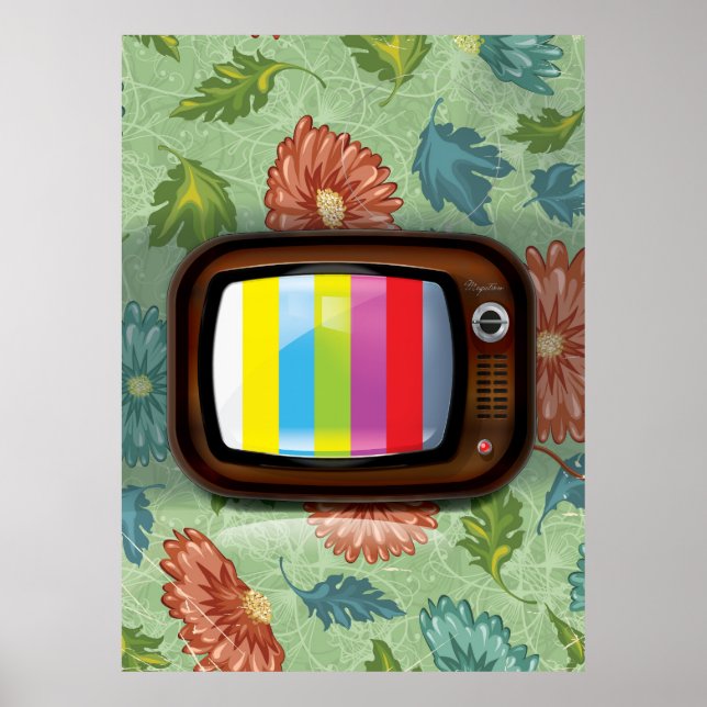 Poster Televisão CRT antiga vintage (Frente)