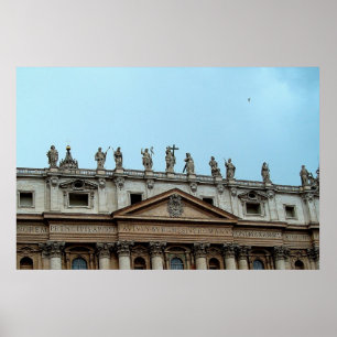 Poster Telhado de Rua. Basilica de Peter em Roma, Itália