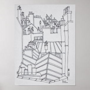 Poster Telhados de Paris, França