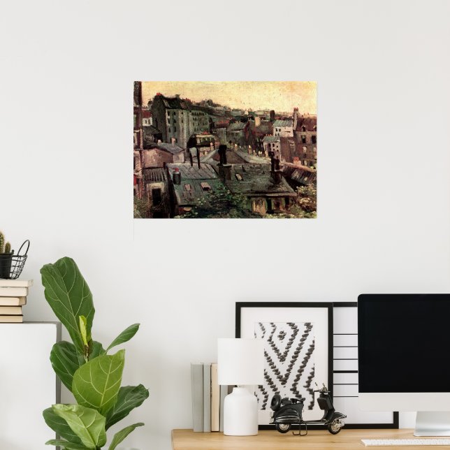 Poster Telhados e Partes Traseiras de Casas por Vincent v (Escritório em casa)