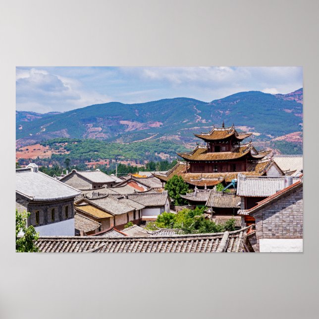 Poster Telhados em telhas tradicionais chinesas, Dali, Yu (Frente)