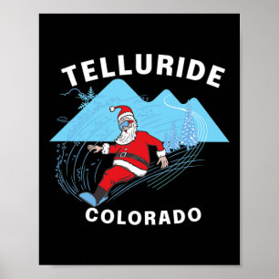 Poster Telluride Colorado - Snowboard de Papai Noel