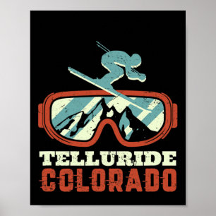 Poster Telluride Colorado Vintage Retro Skiing E Snowbo