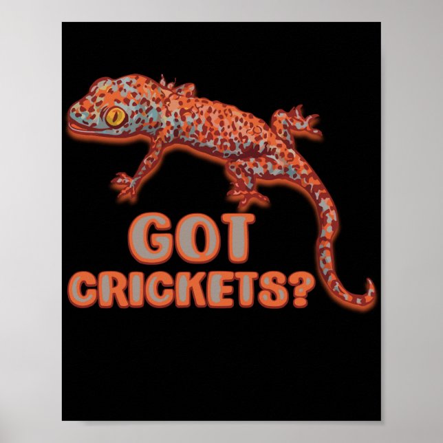 Poster Tem Crickets Reptile Gecko Novelty Animal (Frente)