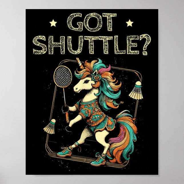 Poster Tem o Disfarce do Jogador de Badminton Shuttle Rac (Frente)