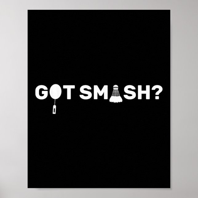Poster Tem Smash_ Camisa engraçada de peteca de badminton (Frente)
