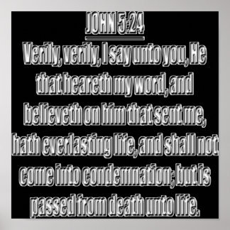 Poster Tem Vida Eterna João 5 24 KJV