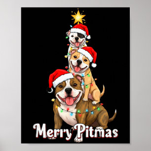 Poster Tema Alegre do Pitbull Natalino para Festas D