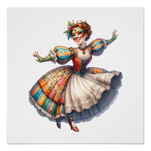 Pôster Tema da Mascarada bonito (Frente)