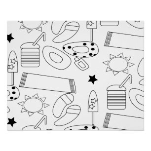 Pôster Tema da Praia do Mat Colorido de Verão