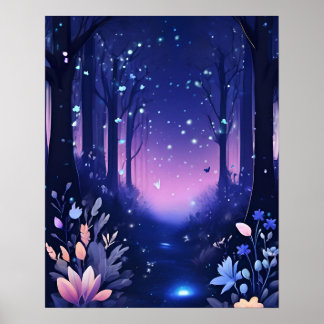 Poster TEMA DA PULA AZUL DA Floresta Encantada