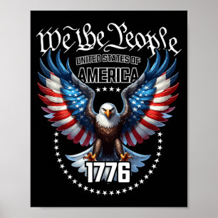 Poster Tema de águia com bandeira americana patriótica do