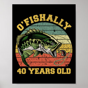 Poster Tema de Aniversário de Pescaria O'fishally 40 Anos