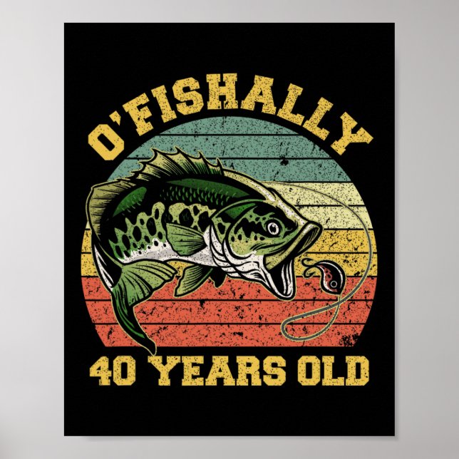 Poster Tema de Aniversário de Pescaria O'fishally 40 Anos (Frente)